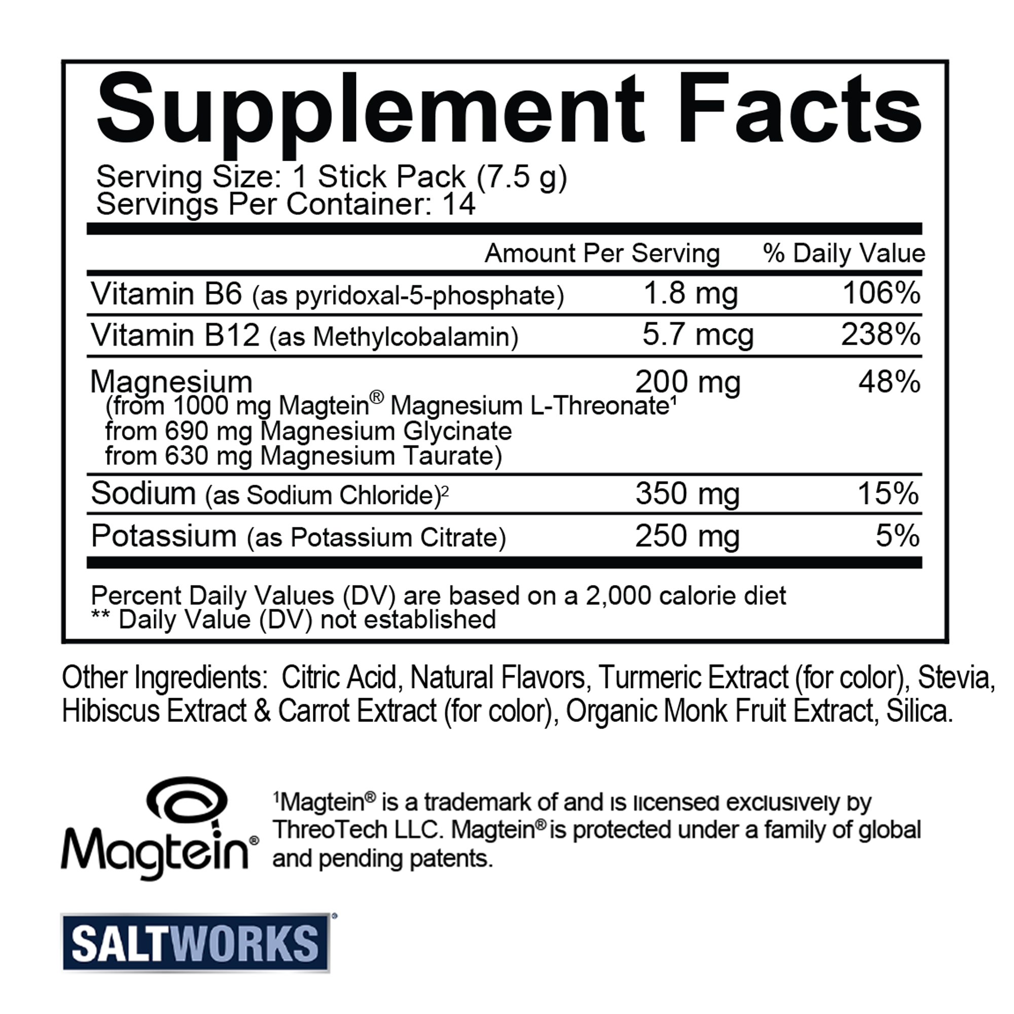 Supplement facts label with nutritional information on a white background
