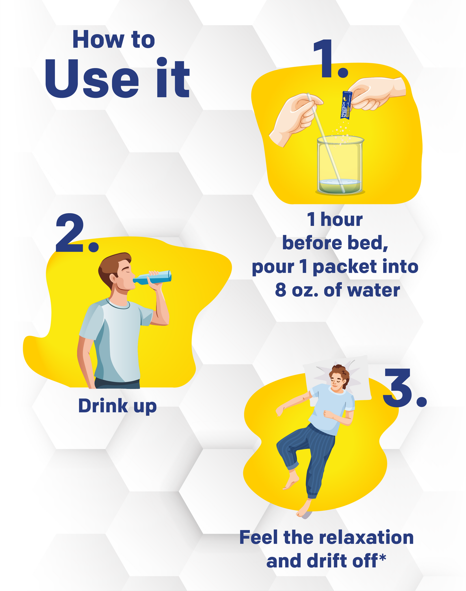 Instructions on how to use a product, with illustrations and text on a white background.