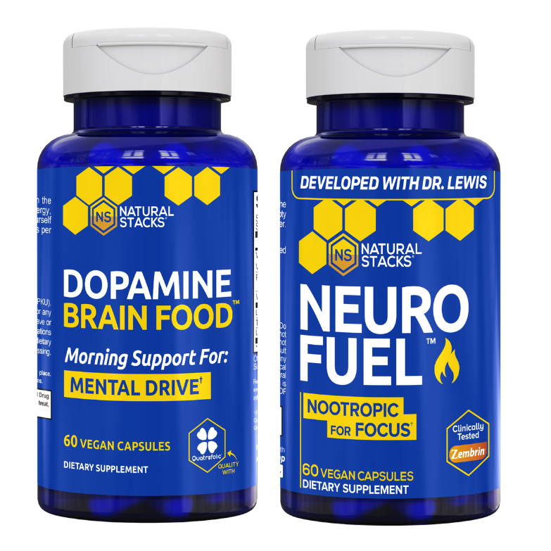 Bottle of Acetylcholine Brain Food supplement for mental clarity by Natural Stacks.