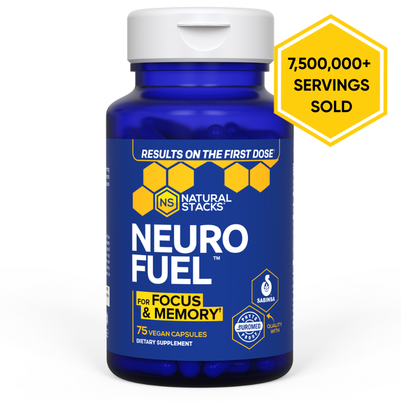 Bottle of Acetylcholine Brain Food supplement for mental clarity by Natural Stacks.