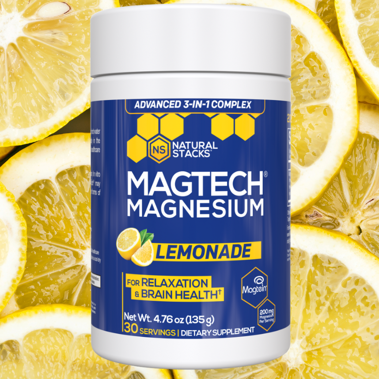 MagTech Lemonade bottle with lemon background