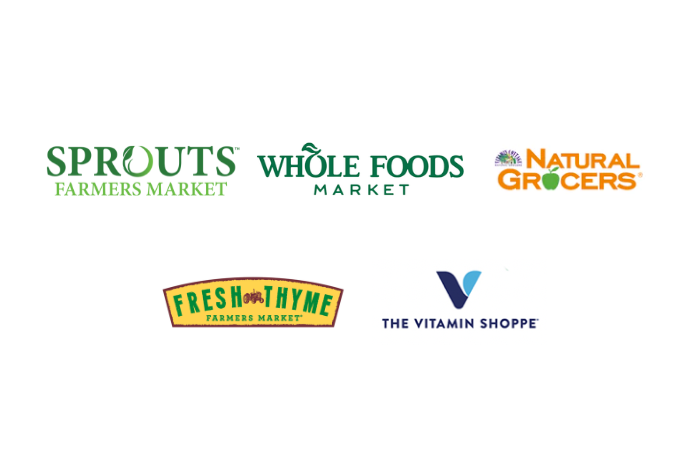 Logos of various grocery stores on a white background