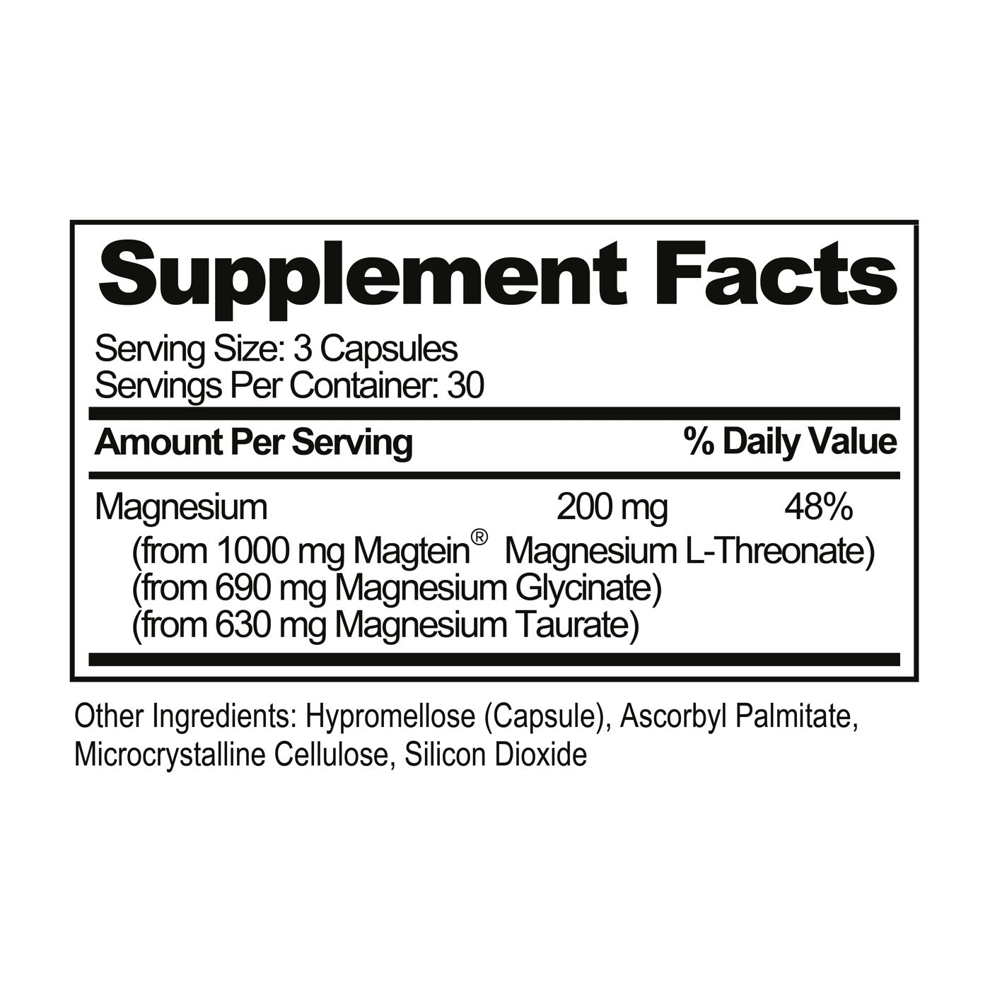 Supplement Facts panel