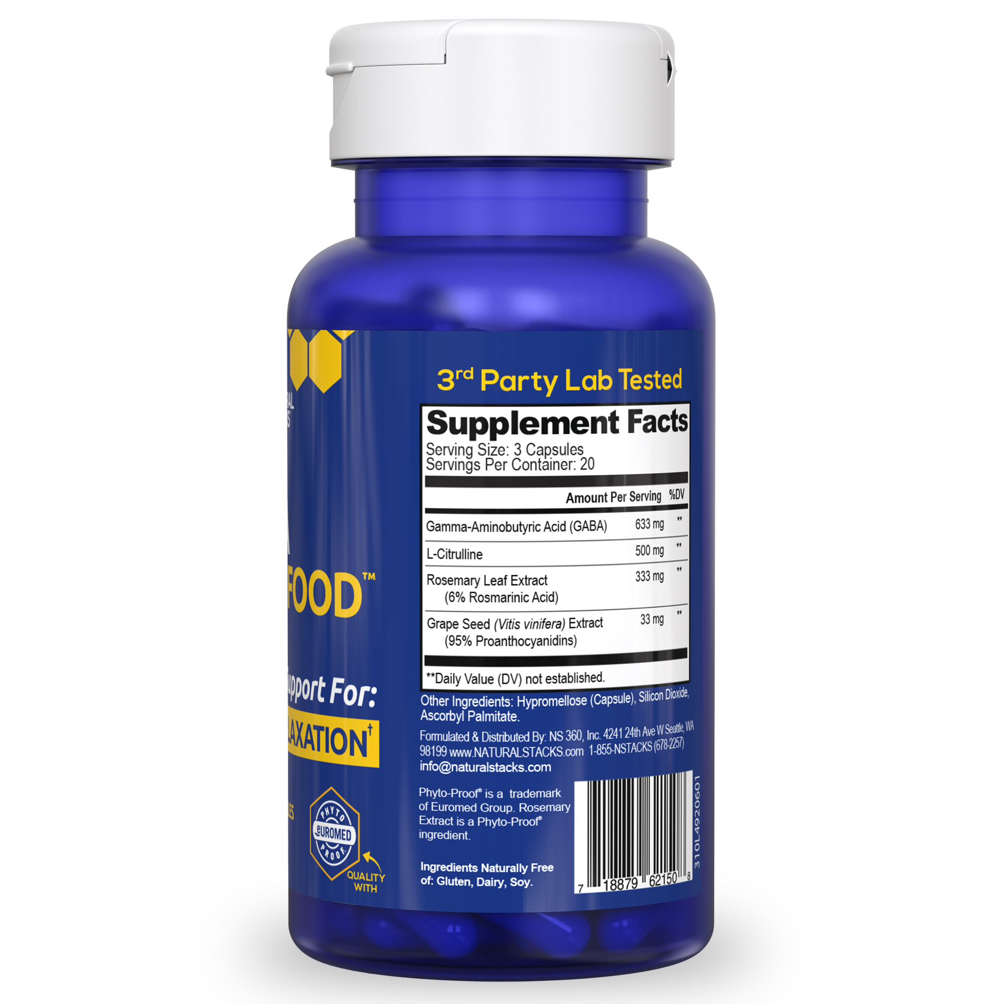 GABA Supplement - For Better Sleep and Relaxation - 60 Ct.