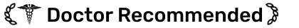 Doctor Recommended logo with medical symbols on a white background