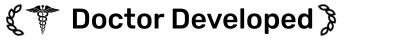 Logo with 'Doctor Developed' text and medical symbols on a white background
