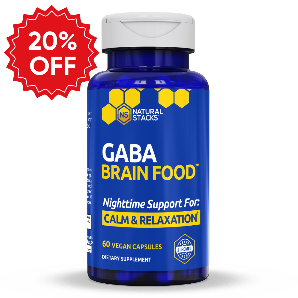 Bottle of Acetylcholine Brain Food supplement for mental clarity by Natural Stacks.