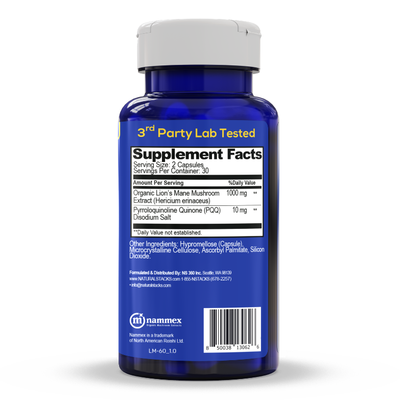 The back of a supplement bottle with Supplement facts