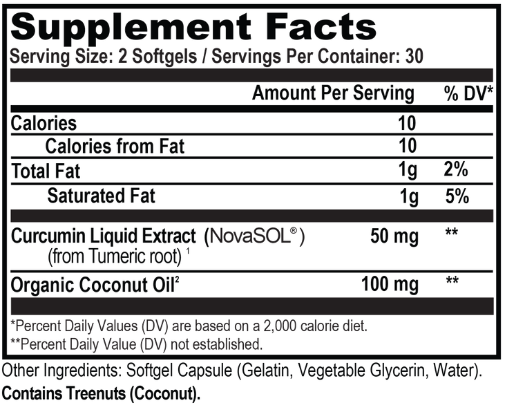 curcumin bottle sup facts