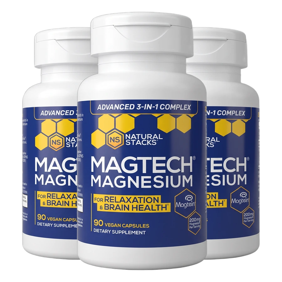 Three bottles of MagTech Magnesium